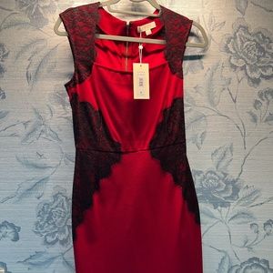 NWT red and black lace sleeveless dress, Erin by Erin Fetherson